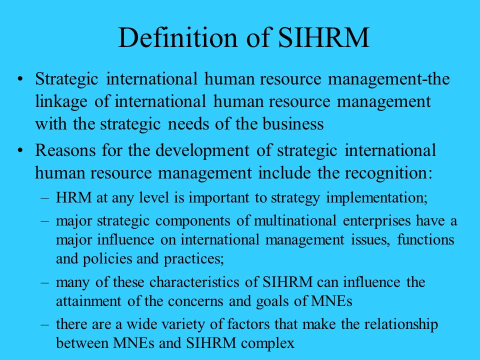 Concerns global company human resources